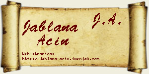 Jablana Aćin vizit kartica